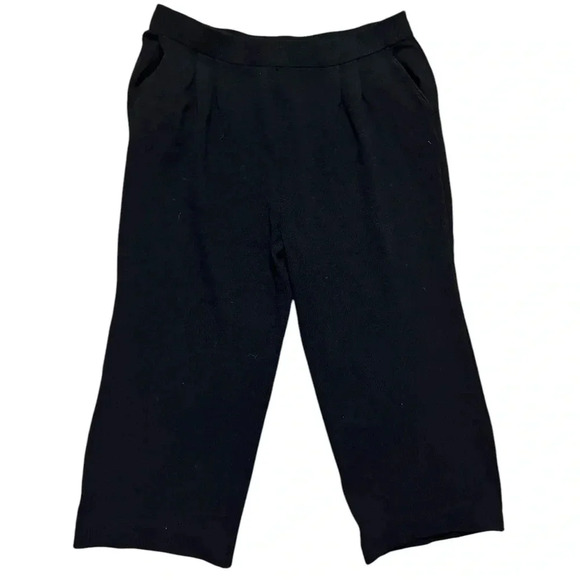 St. John Black  Knit Cropped Pants - Picture 1 of 5